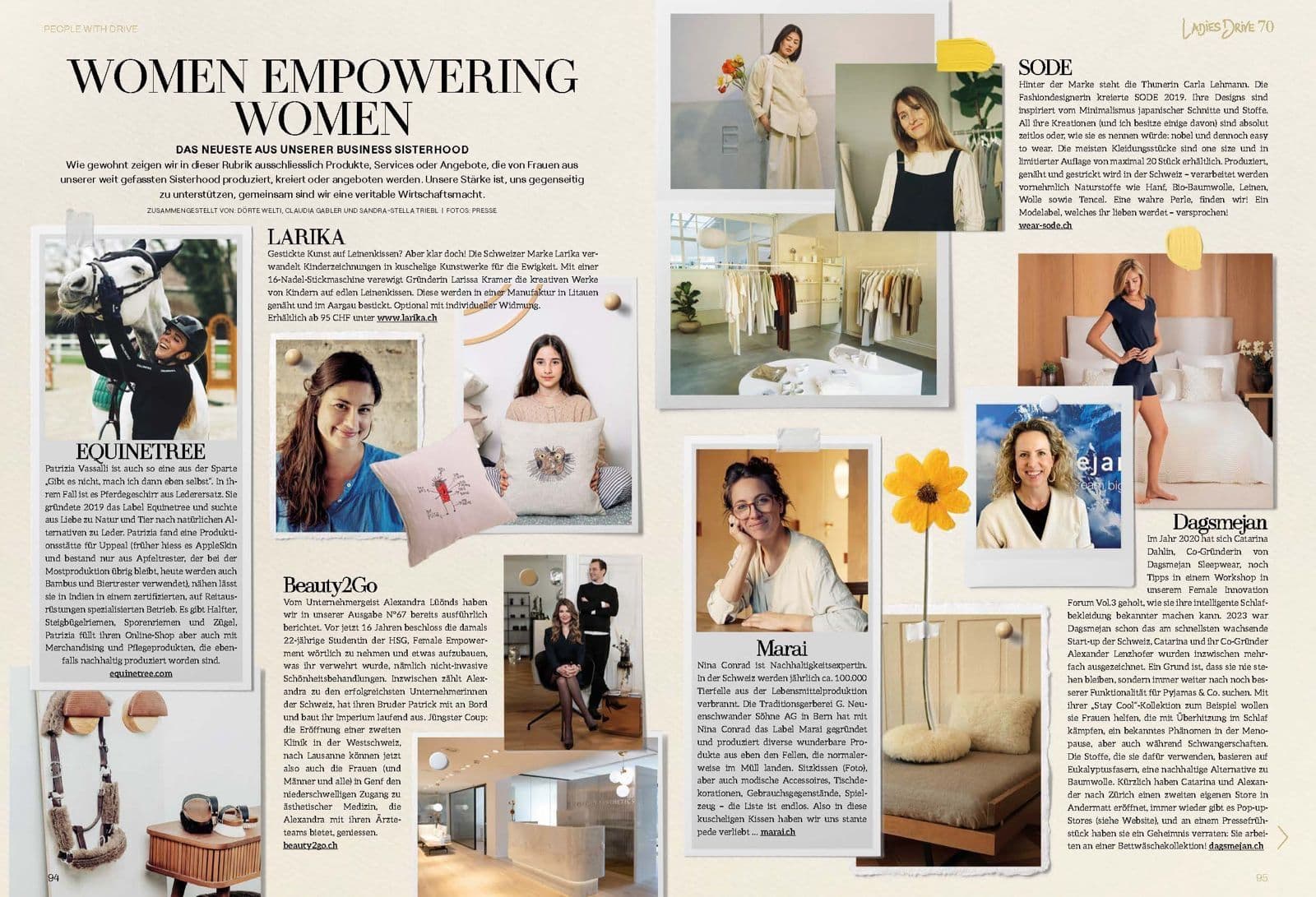 Equinetree featured in Swiss Ladies Drive magazine