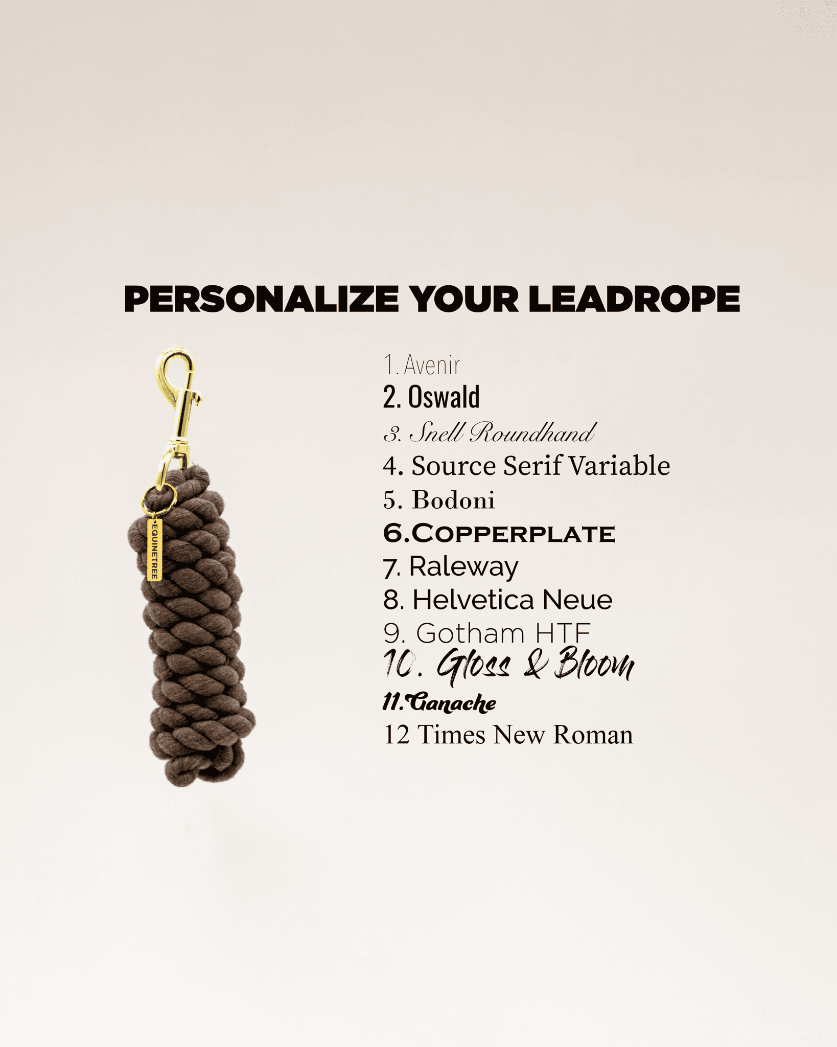 Personalized Cotton Lead Rope